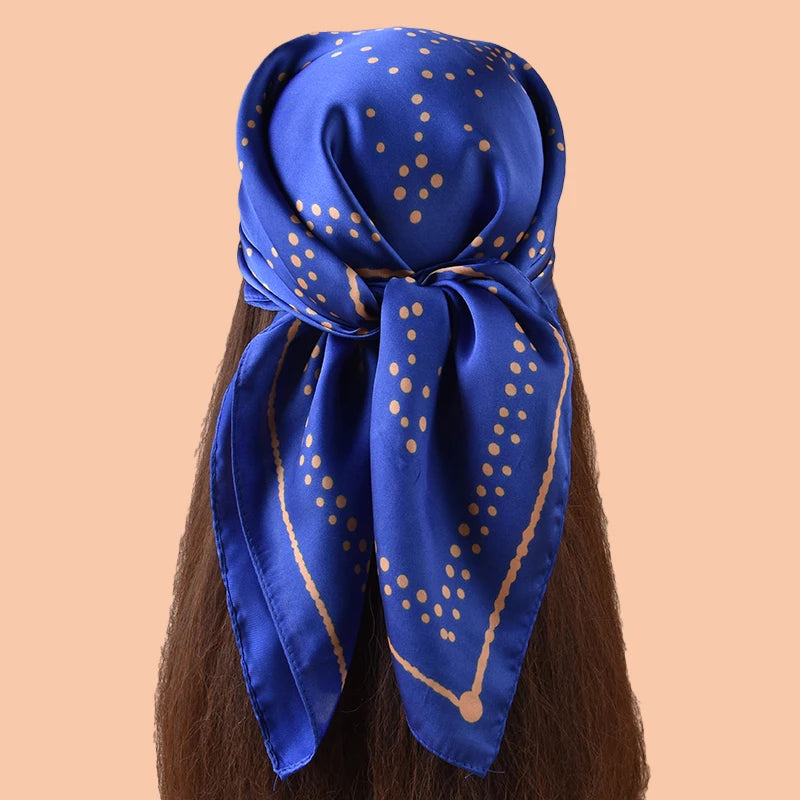 1PC 27.56x27.56inch Polka Dot Print Fashion Bandana Bohemian Style Women's Headscarf Hairband Headband Perfect for Enhancing