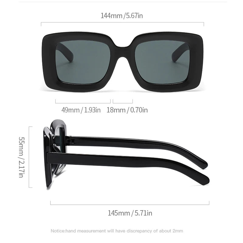 JNPCXI New Square Sunglasses Women Fashion Shades UV400 Men Luxury Gradient Transparent Male Female Sun Glasses