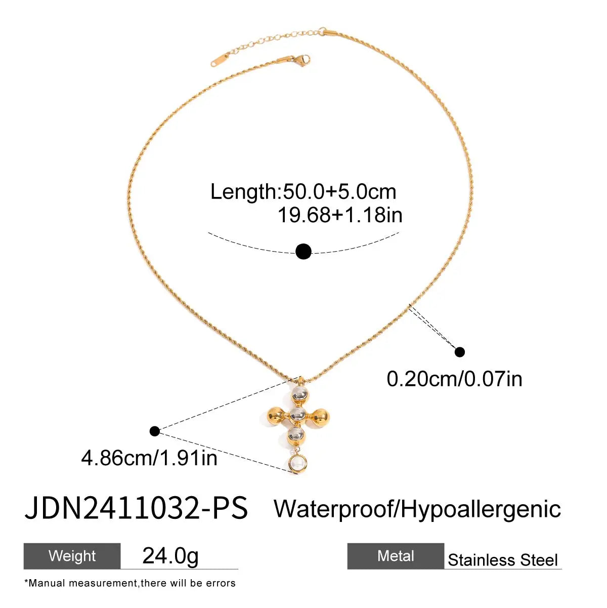 Uworld Delicate Colorful Bling Cubic Zirconia Cross Pendant Stainless Steel Luxury Necklace High-Grade Fashion Shiny Jewelry Gif