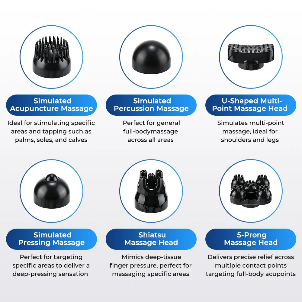 6 in 1 Electric Dolphin Massage Stick Cervical Massager Neck Shoulder Waist Home Massage Hammer Back Multifunctional Whole Body