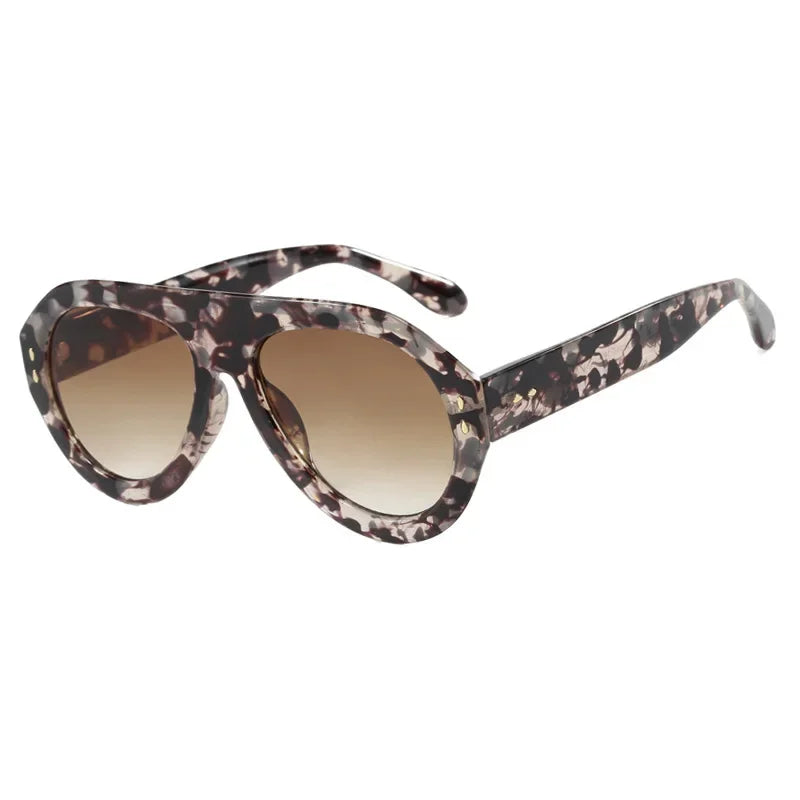 JNPCXI Oversized Ins Popular Fashion Pilot Women Sunglasses Retro Red Shades UV400 Men Trending Wide Legs Sun Glasses