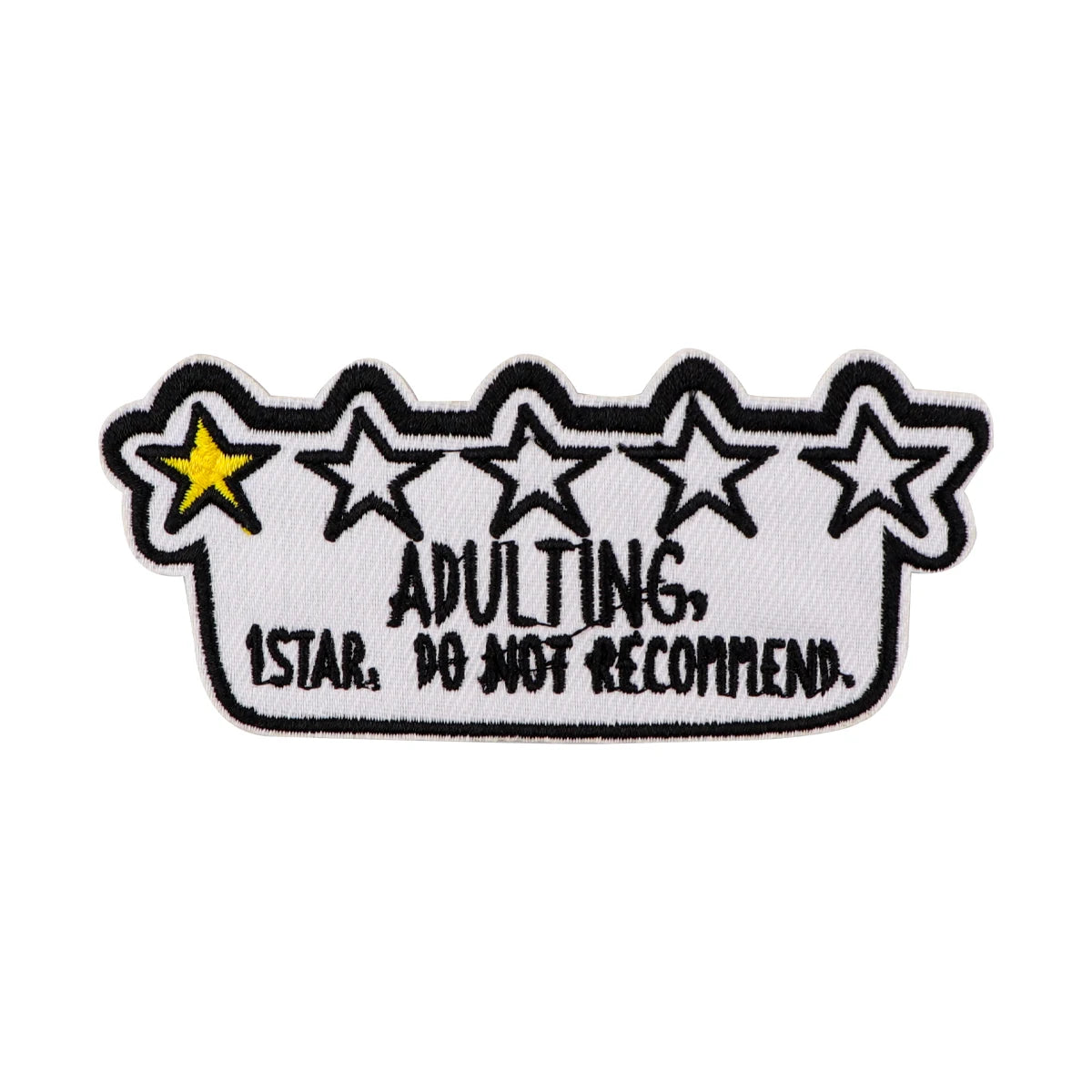 ADULTING Embroidered Patches For Clothing Thermoadhesive DIY Jackets Iron on Patches For Clothes Stars Sew Stickers