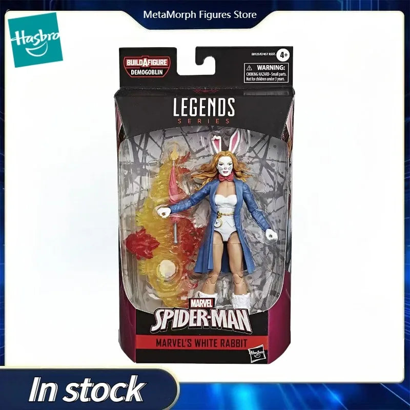 Original Hasbro Marvel Legends Series Spider-Man WHITE RABBIT Anime Figure Toy Model Collection