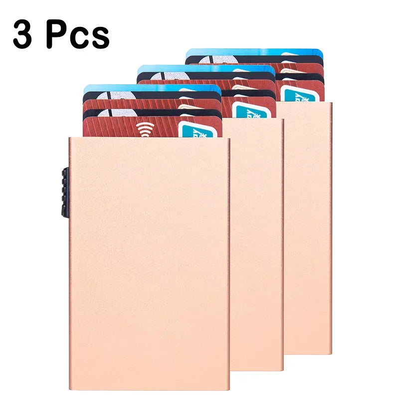 3PC Magic ID Bank Credit Card Holder Smart Wallets Men Unisex Pop-Up Cardholder
