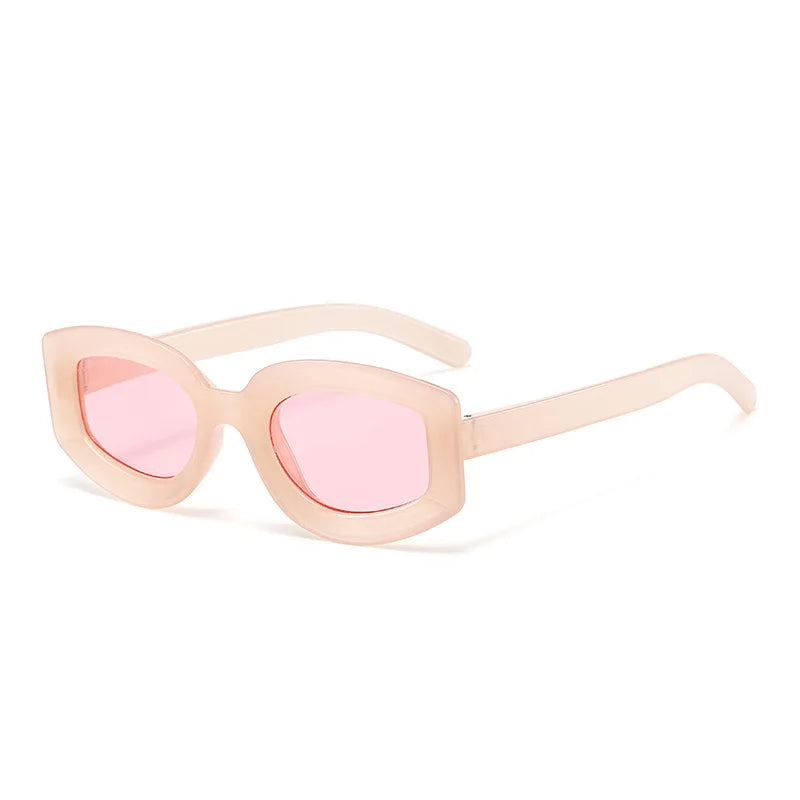 JNPCXI Fashion Jelly Color Square Sunglasses Women Shades UV400 Retro Trending Men Punk Blue Pink Sun Glasses