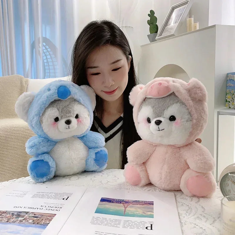 Cosplay Pink Pig Koala Dinosaur Fox Plushie Husky Plush Toy Girl Cuddly Baby Appease Doll Kids Birthday Christmas Gift