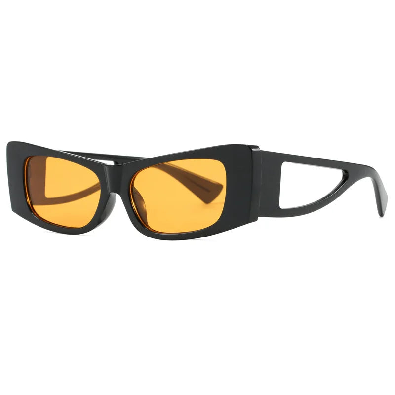 JNPCXI New Retro Cat Eye Women Sunglasses Fashion Black Orange Shades UV400 Men Trending Rivets Punk Sun Glasses