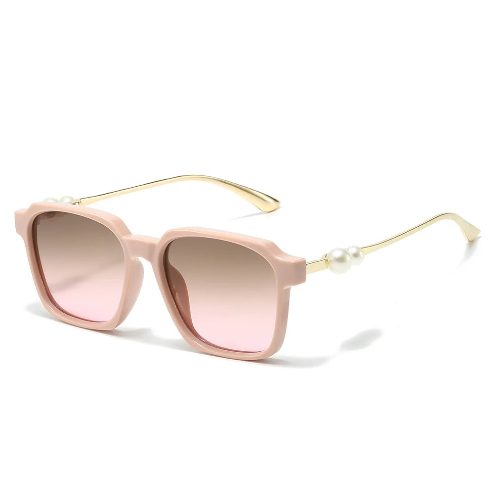 JNPCXI New Luxury Square Pearl Decorated Women's Sunglasses Fashionable UV400 Casual Sun Glasses