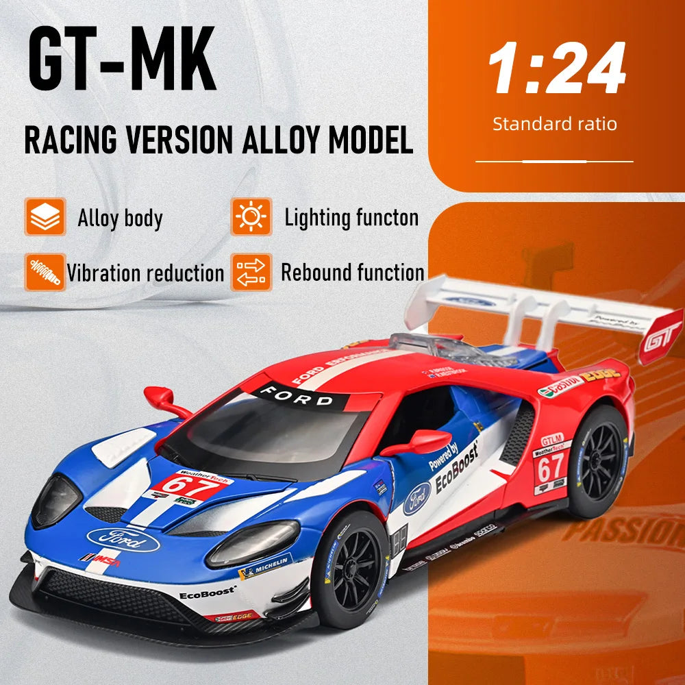 1:24 GT.MK Senna Miniature Model Diecast Alloy Car Toys Shock Absorption Doors Opened Sound Light Pull Back Vehcies Holiday Gift