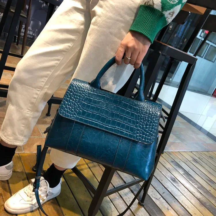 Women's Cow Real Leather Crossbody Bag Female Cowhide Designer Luxury Shoulder Bags Ladies Casual Retro Large Capacity Handbag