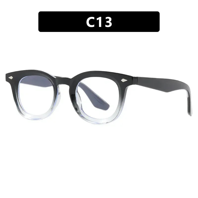JNPCXI Retro Round Men Sunglasses Fashion Clear Ocean Lens Shades UV400 Women Trending Rivets Sun Glasses