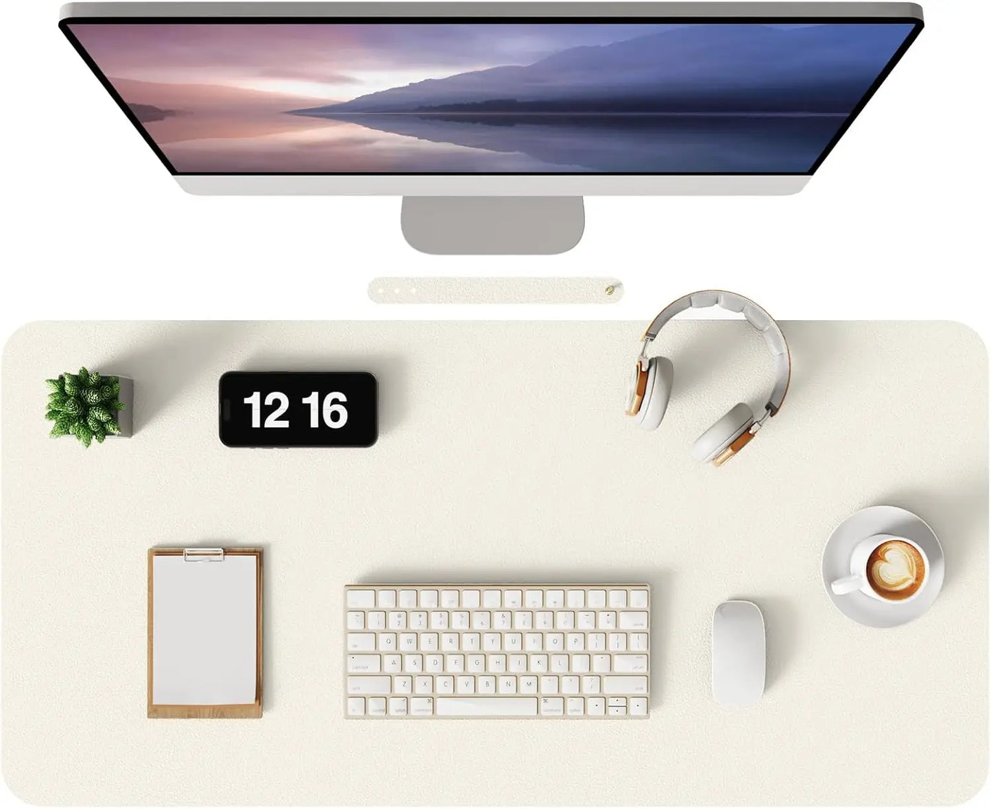 Non-Slip Desk Mat, Waterproof Desk Pad Table Protector, Large Mouse Pad Leather Writing Mat with Suede for Office /Home/Decor