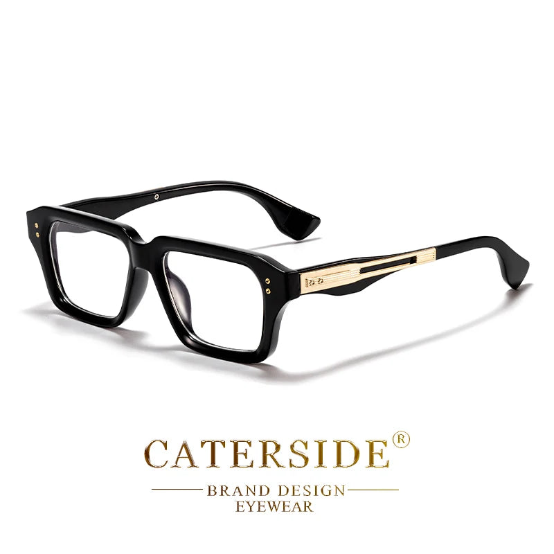 CATERSIDE Fashion Men's Optical Eyeglass Frame Brand Unique Temple Design Luxurious Women's Anti Blue Light Reading Glasses