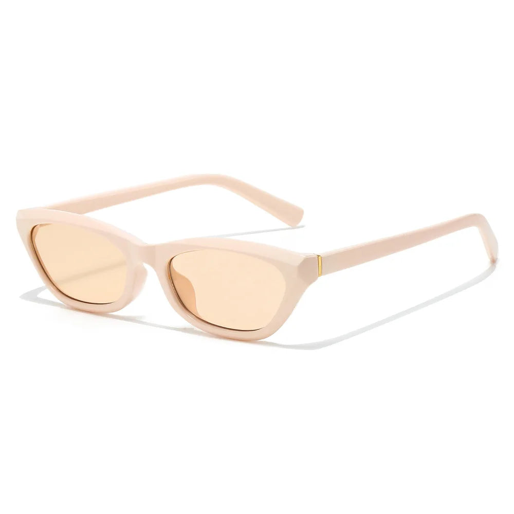 JNPCXI New Fashion Candy Color Small Black Tea Cat Eye Women Sunglasses UV400 Retro Men Sun Glasses