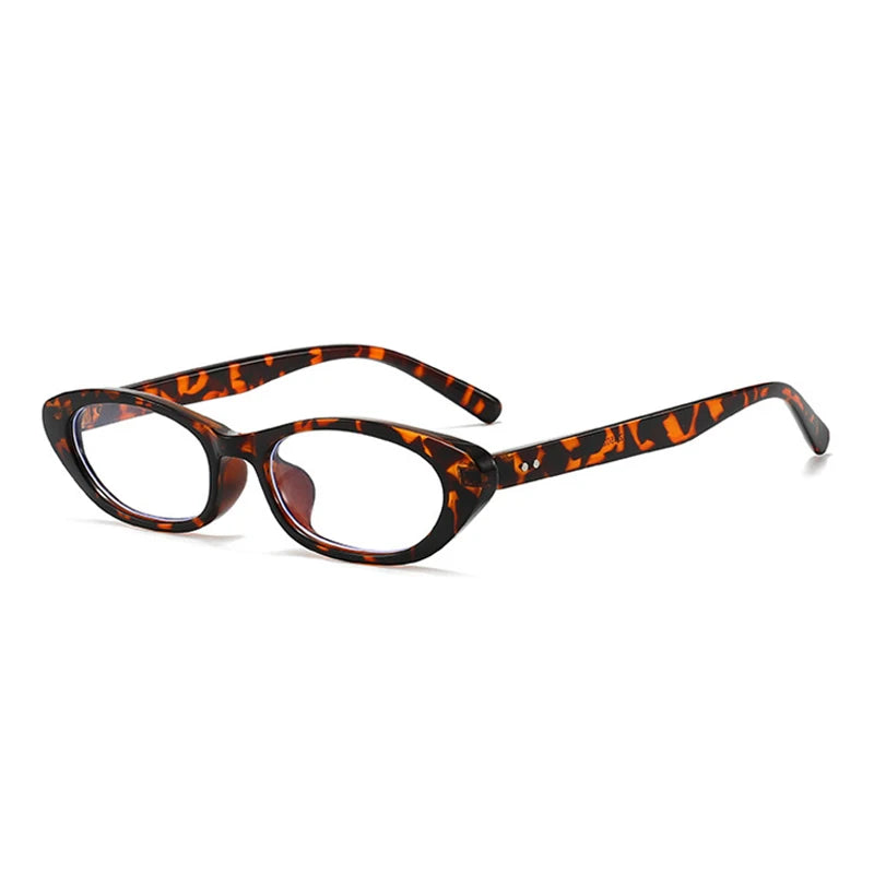 JNPCXI New Ins Popular Fashion Small Oval Sunglasses Women Retro Rivets Punk Cat Eye Candy Color Men Trending Sun Glasses