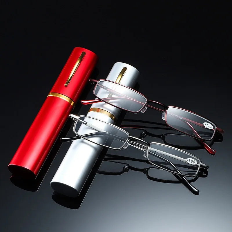 Unisex Reading Glasses Men Women Ultra-light Portable Anti-fatigue Presbyopia Eyeglass With Case Diopter Eyewear +1.0 ~+4.0