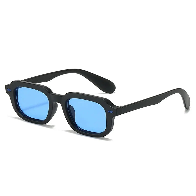 JNPCXI Fashion Small Square Women Sunglasses Retro Rivets Men Black Tea Shades UV400 Sun Glasses