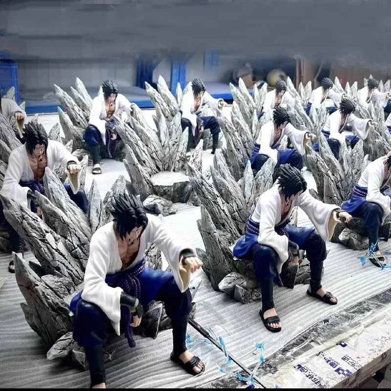 7in NARUTO Uchiha Sasuke Mantra Seal Action Figure Sitting Pose PVC Model Statue