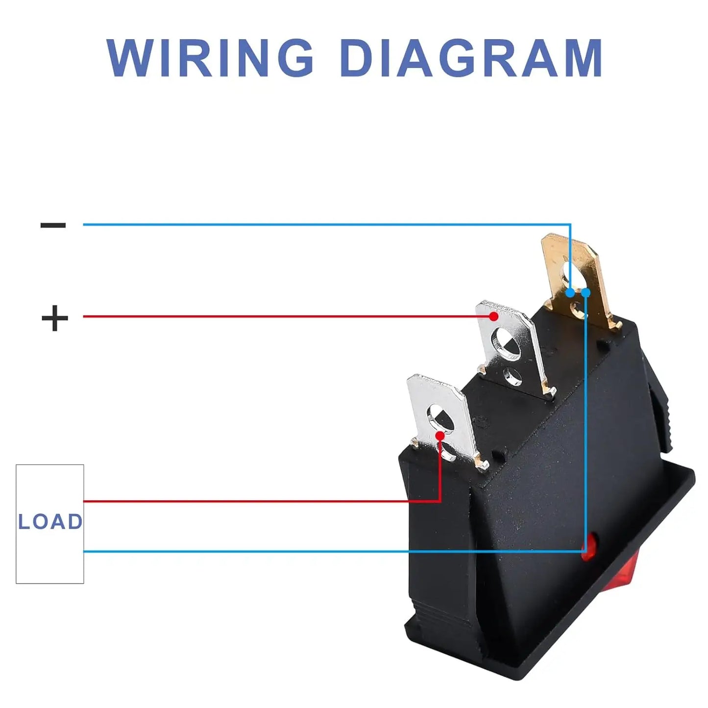 5Pcs Lighted Rocker Switch Red On Off 3 Pin 2 Position Mini Boat Rocker Swtiches for Electric Fireplaces