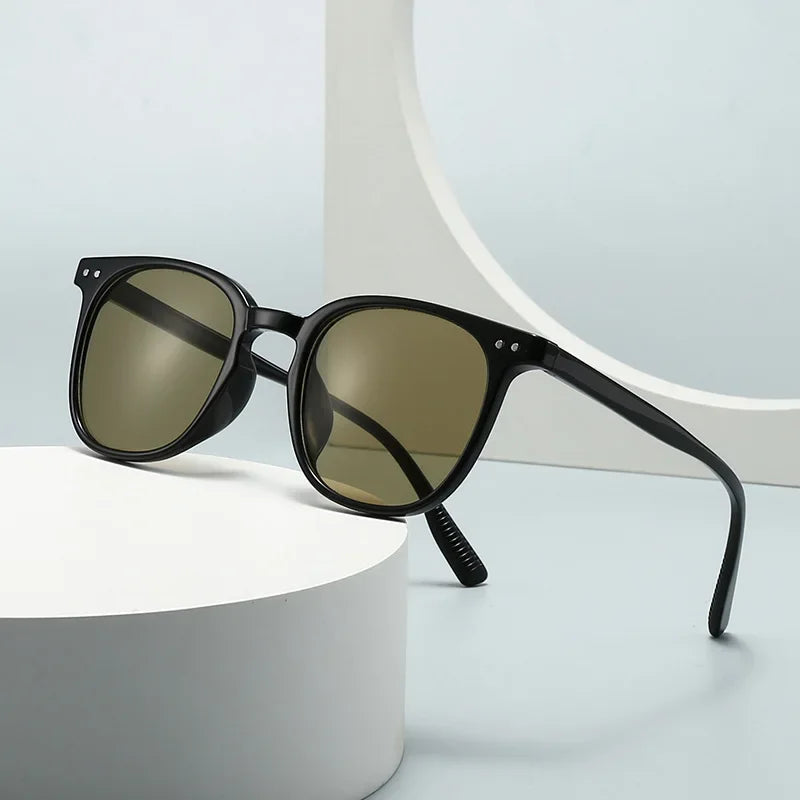JNPCXI New Fashion Square Sunglasses Women Shades UV400 Retro Gradient Men Black Yellow Rivets Sun Glasses