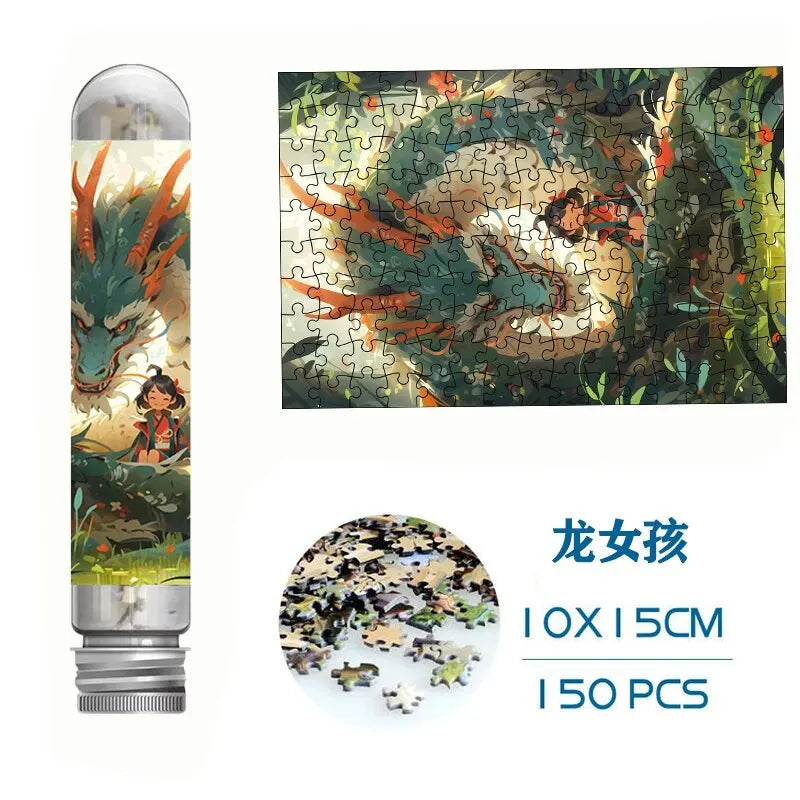 Mini Jigsaw Puzzles 150pcs Test Tube Puzzle Lucky Girl Decompress Toy Educational Family Game