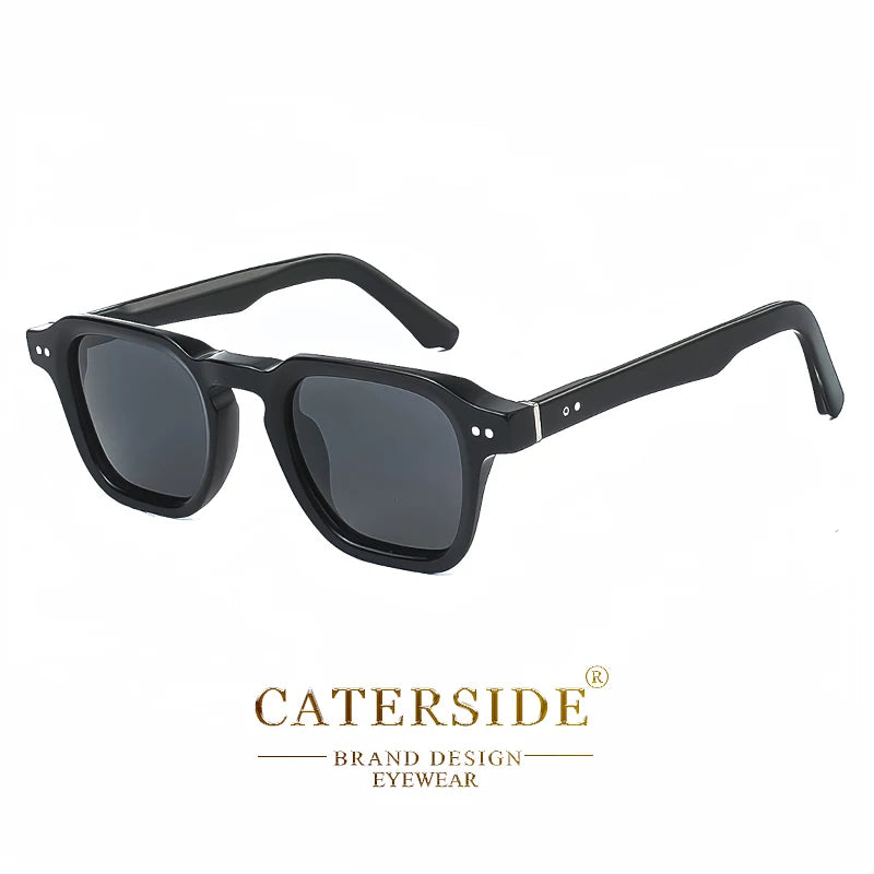 CATERSIDE Square Acetate Polarized Sunglasses Men Retro Large Frame Women Sun Glasses Punk Outdoor Driving Travel Eyewear UV400