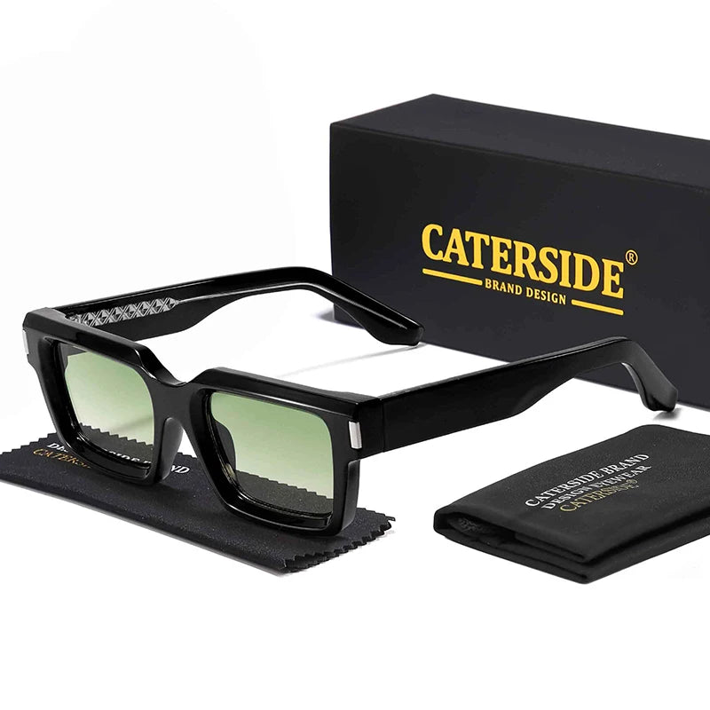CATERSIDE New Fashion Punk Men's Square Sunglasses Brand Design Small Frame Sun Glasses Party Travel Glasses Gift Ideal Choice