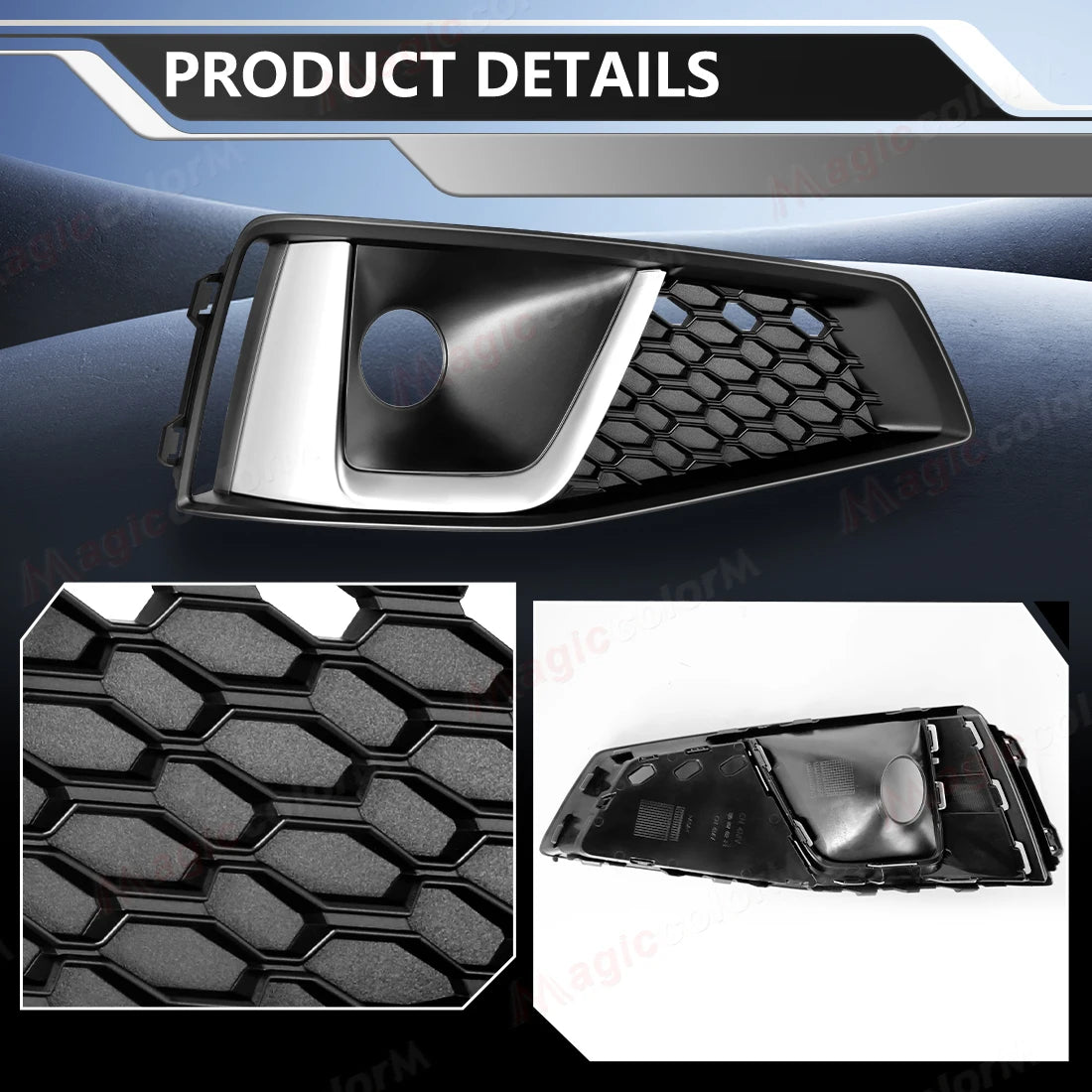 For Audi A4 B9 S-LINE S4 2018 2019 2020 Car Fog Lamps Cover Front Bumper Foglight Grille Grill Accessories 8WD807681J 8WD807682J