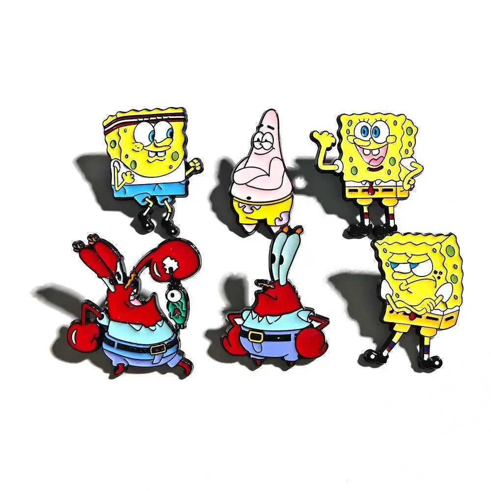6 PCS Cute  Character Enamel Pins – Funny Cartoon Brooches for Backpack Decor, Birthday Gifts for Kids & Anime Lovers