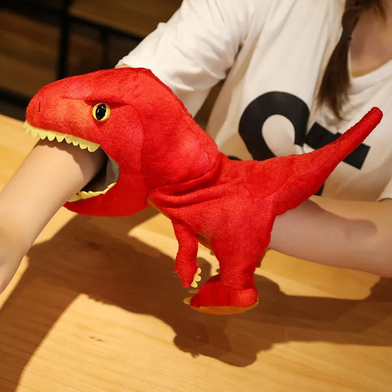 1 pc Dinosaur Plush Hand Puppets Lifelike Triceratop Tyrannosaurus Rex Hand Puppets for Kids Adults Muppets