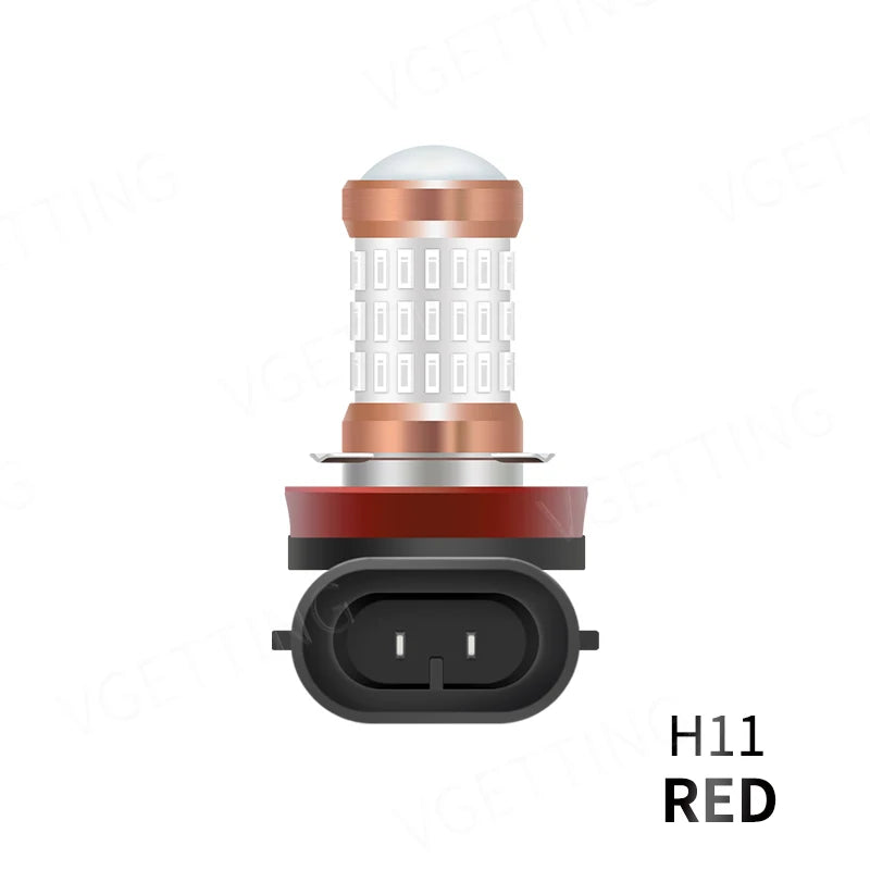 2PCS LED Fog Lamp H11 9006 12V 4W Fog Light Bulbs White Yellow Red Car Led Fog Light Bulb Waterproof Universal Car Accessories