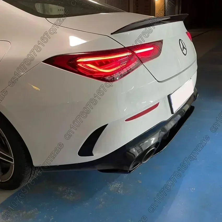 For Mercedes Benz CLA Class C118 CLA200 CLA220 CLA250 CLA45 AMG 2020-2023 Rear Bumper Side Spoiler Splitter Body Kit Gloss Black