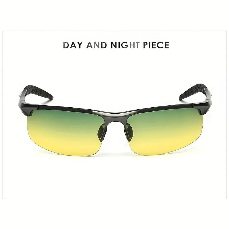 1pc Day & Night Vision Driving Glasses - Sporty Eyewear for Men & Women Perfect for Running, Hiking & Fishing
