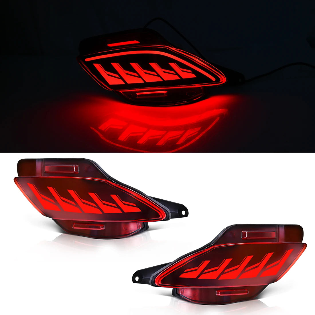 For Lexus RX350 RX270 RX450h 2009 2010 2011 2012 2013 2014 2015 Rear Bumper Reflector Lights with Dynamic Turn Signal Brake 12V