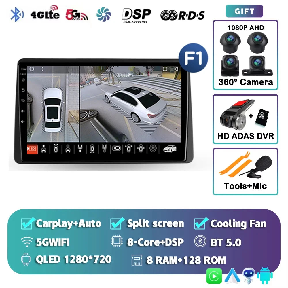For Renault Duster HM 2 2020 - 2024 2K 12+256 QLED Android 15 CarPlay Car Radio Multimedia Video Player GPS stereo Head Unit