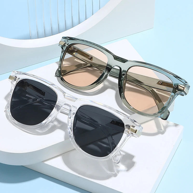 JNPCXI New Ins Popular Fashion Square Men Sunglasses Retro Brand Designer Gradient Shades UV400 Women Punk Trending Sun Glasses
