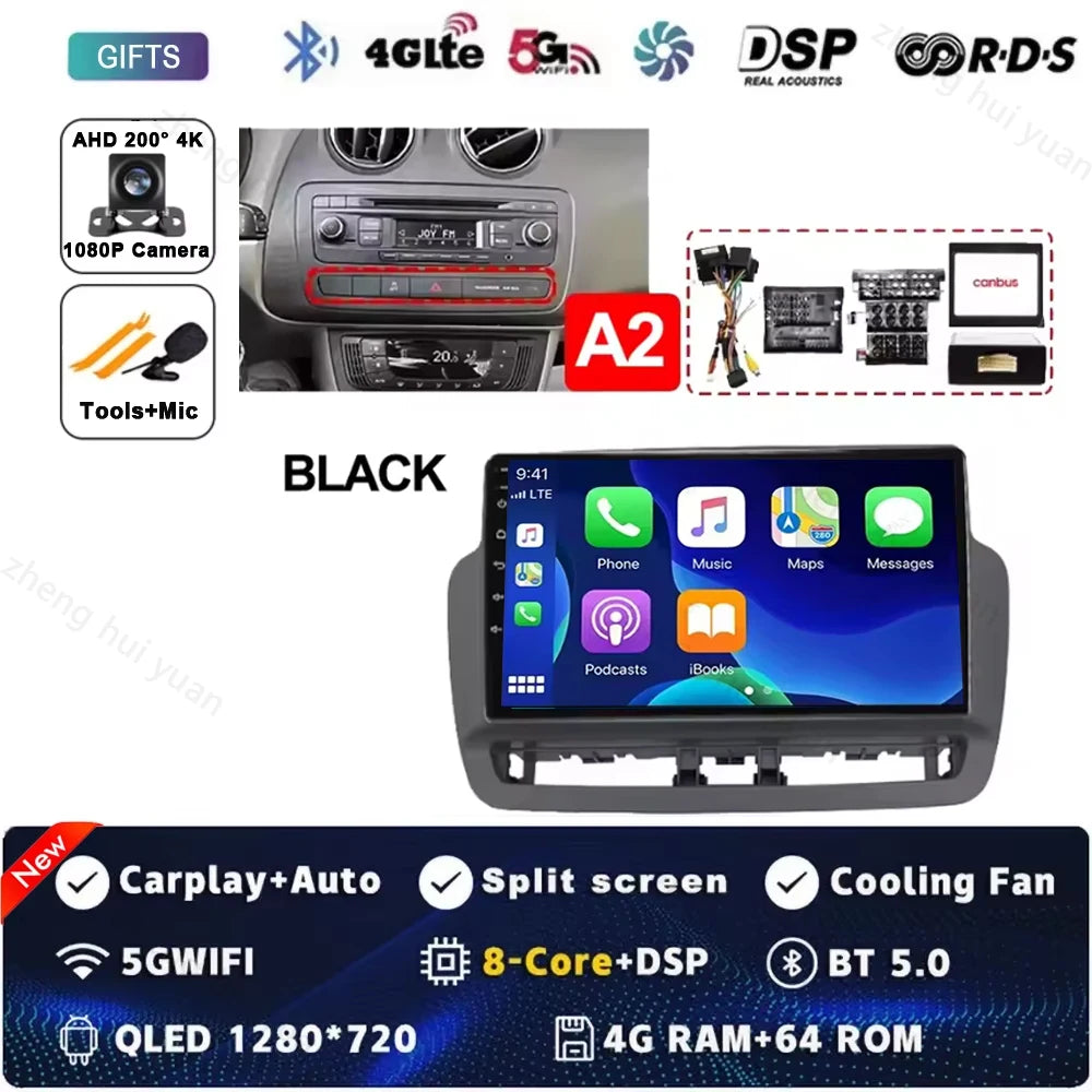 Android 15 For SEAT LBIZA 2012 2013 2014 2015 Auto Radio Car Multimedia Video Player GPS Navigation QLED Touch Screen 5G WIF