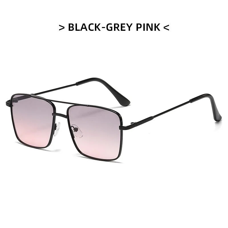 Fashion Retro Sunglasses Double Bridge Metal Sunglasses Ins Personality Irregular Net Red Sunglasses