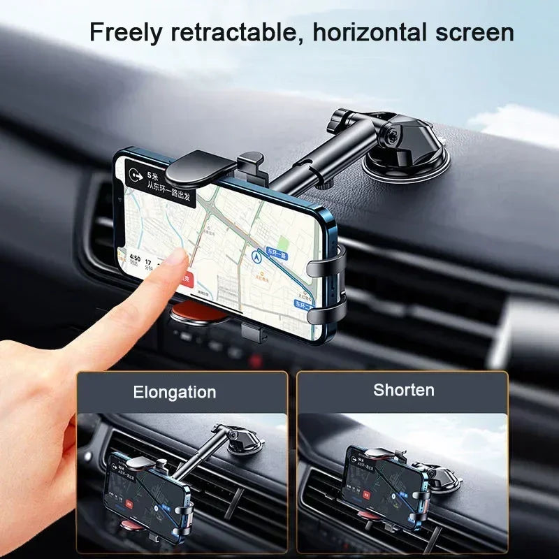 Car Phone Holder Sucker Mobile Smartphone Cellphone Bracket Tablet Vehicles Mount Stand GPS For iPhone 15 Xiaomi Huawei Samsung