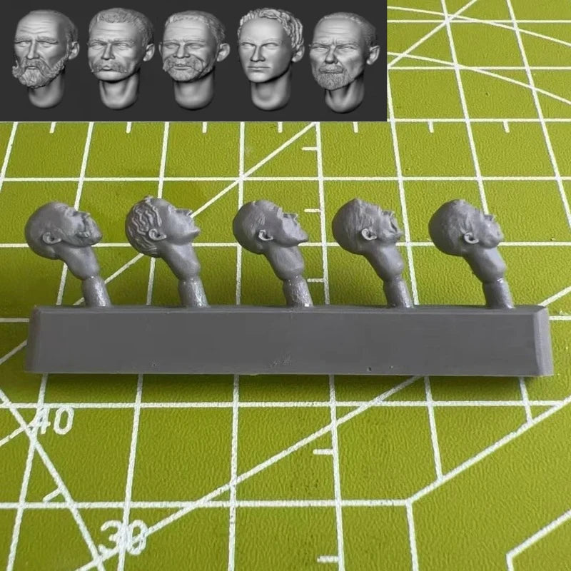 Precision 1:35 Resin Model Head Replacement Kit with 5 Head Statue Modification Parts
