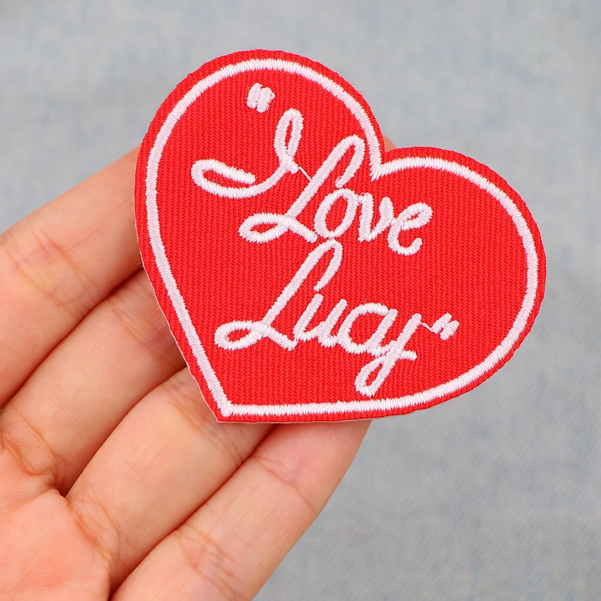 Red Heart Embroidery Patch Letter Iron On Patches for Clothing Thermoadhesive Patches Love Patches On Clothes Badge DIY Sew