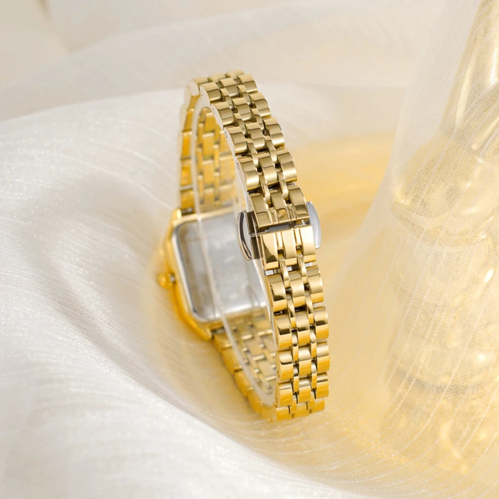 GEDI Vintage Watches for Woman Girlfriend Small Square Steel Strap Women's Watch Luxury Elegant Waterproof Quartz Watches