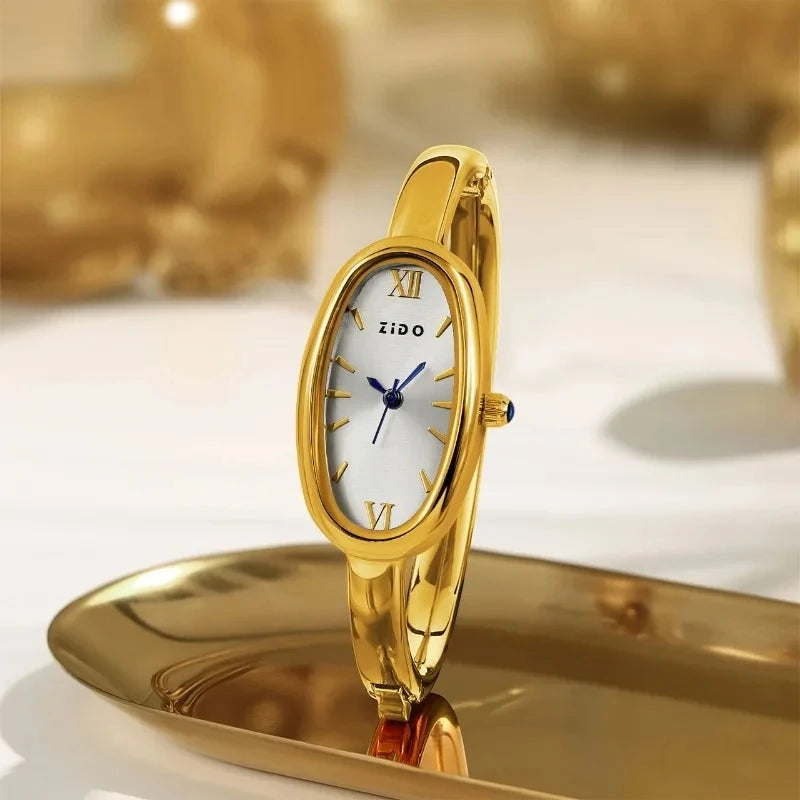 Fashion Oval Roman Dial Watch Women Simple Gold Quartz Watches Luxury Brand Bracelet Wristwatches Relojes Para Mujer Gifts