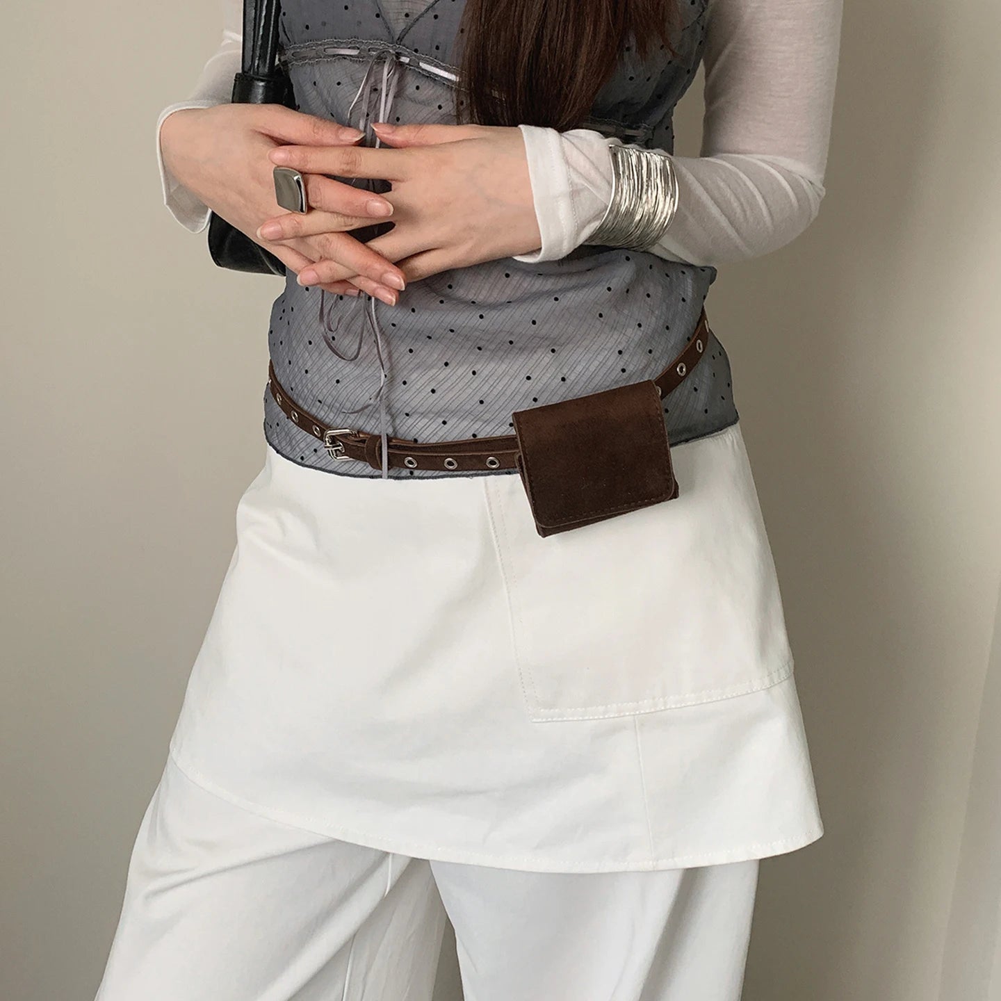 American Retro Suede Belt Waist Pack Decoration Niche Match Skirt Jeans Accessories Korean Style Belt