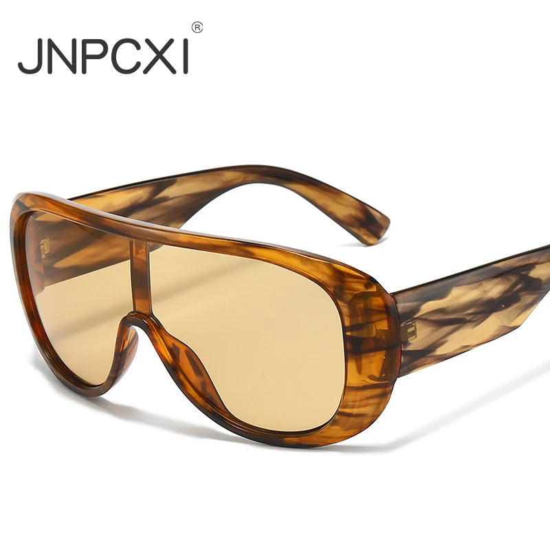 JNPCXI New Oversized Pilot One Piece Sunglasses Women Fashion Gradient Shades UV400 Men Trending Punk Outdoor Sun Glasses