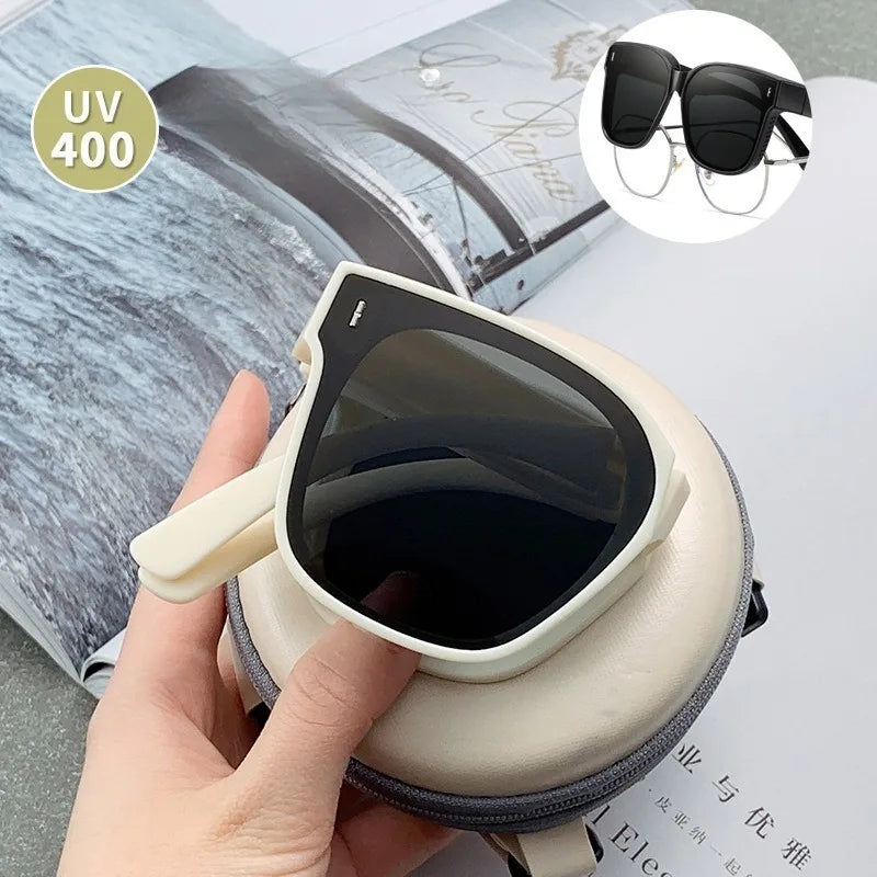 Sunglasses Foldable Myopia Glasses Cover TAC  Sunglasses Folding Fit Over Glasses for Outdoor Travel Driving