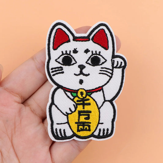 Anime Monster Iron On Patch Clothes Patch For Clothing Funny Cat Embroidered Patch Garment Apparel Accessories Sewing Stickers