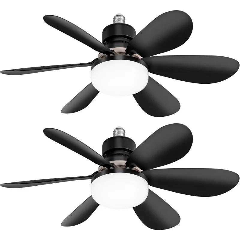 Ceiling Fans with Light Low Profile LED Socket Fan Lamps 3 Colors Dimmable Light