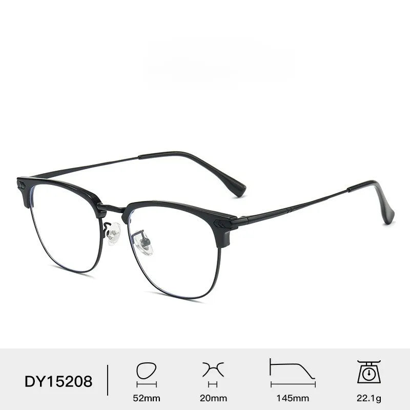 New 1PC Premium Art Retro Half Frame Men's Glasses Lightweight and Comfortable Business Unisex Glasses