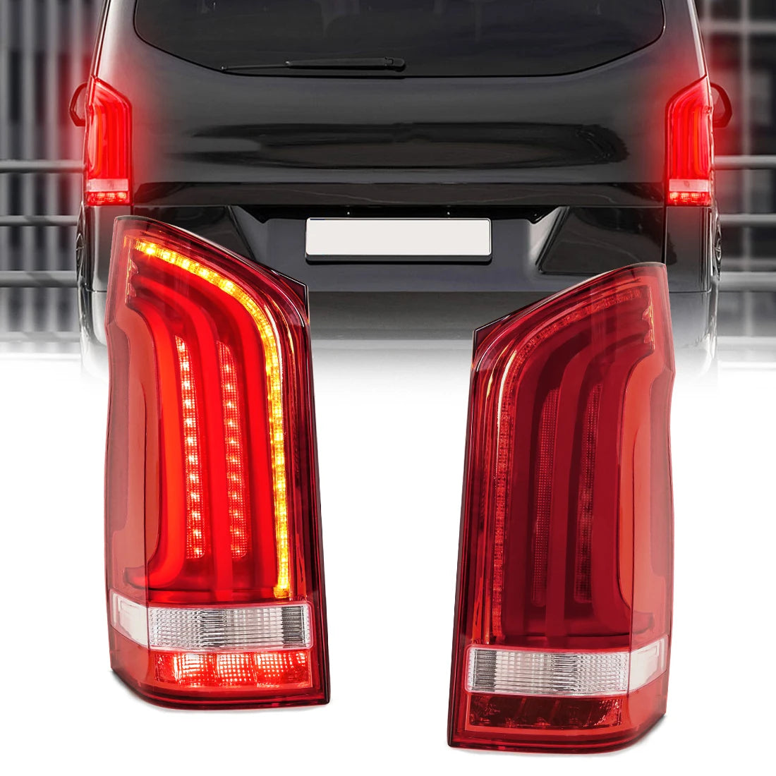 Car Tail Lamps For Mercedes-Benz Vito V-Class W447 2015 2016 2017 2018 2019 2021 2022 LED Brake Turn Signal Rear Fog Taillights